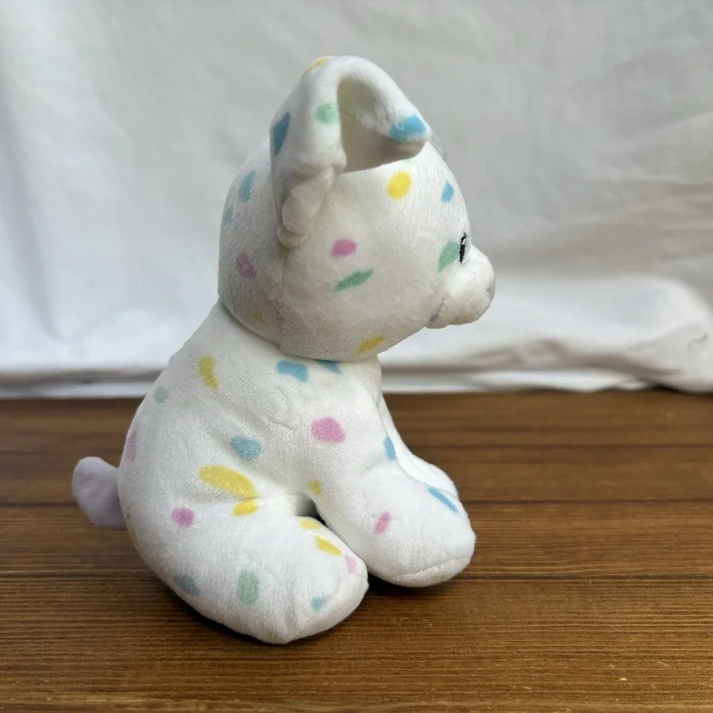 TY Beanie Babies Sprinkles White Confetti Puppy Dog Plush Stuffed Animal Toy